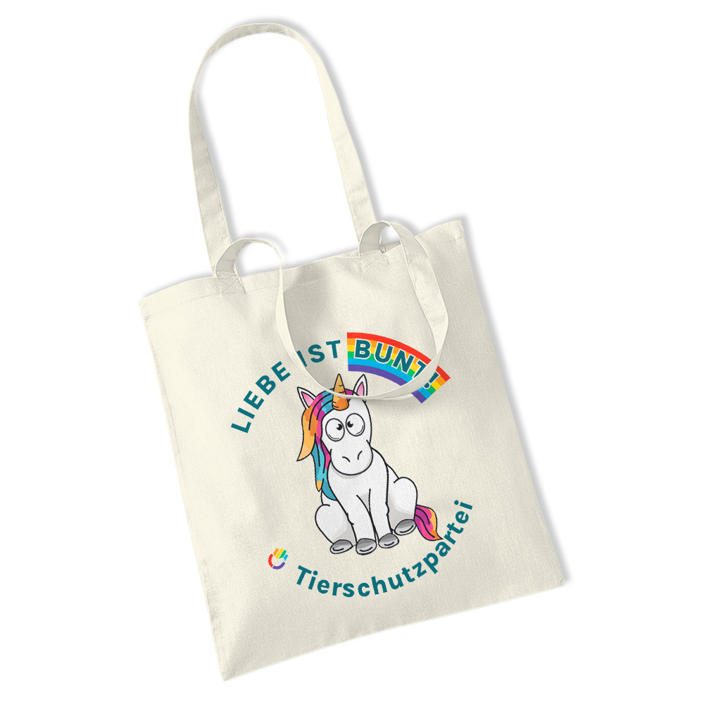 Einkaufstasche / "Jute"-Beutel »Einhorn Liebe«