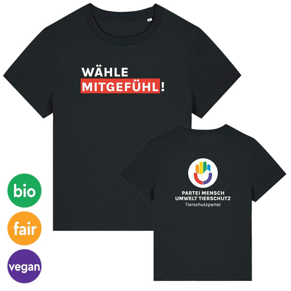 T-Shirt »Wähle Mitgefühl + Logo« femininer Schnitt XS black