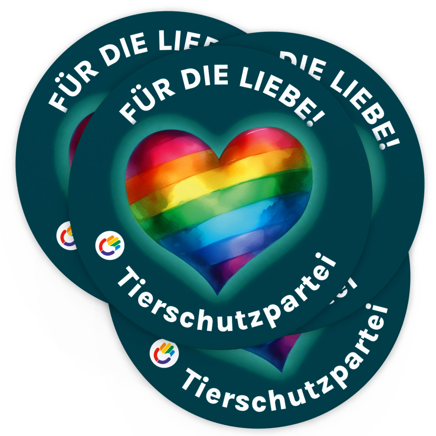 Aufkleber »Für die Liebe« (Ø 9,5 cm)
