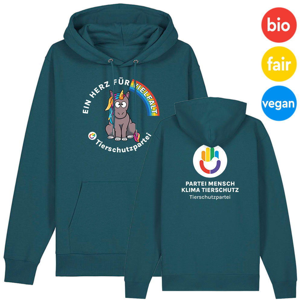 Hoodie »Einhorn Vielfalt« XS petrol