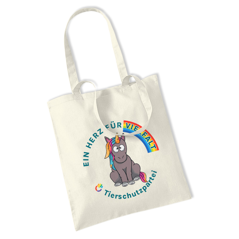 Einkaufstasche / "Jute"-Beutel »Einhorn Vielfalt« natural