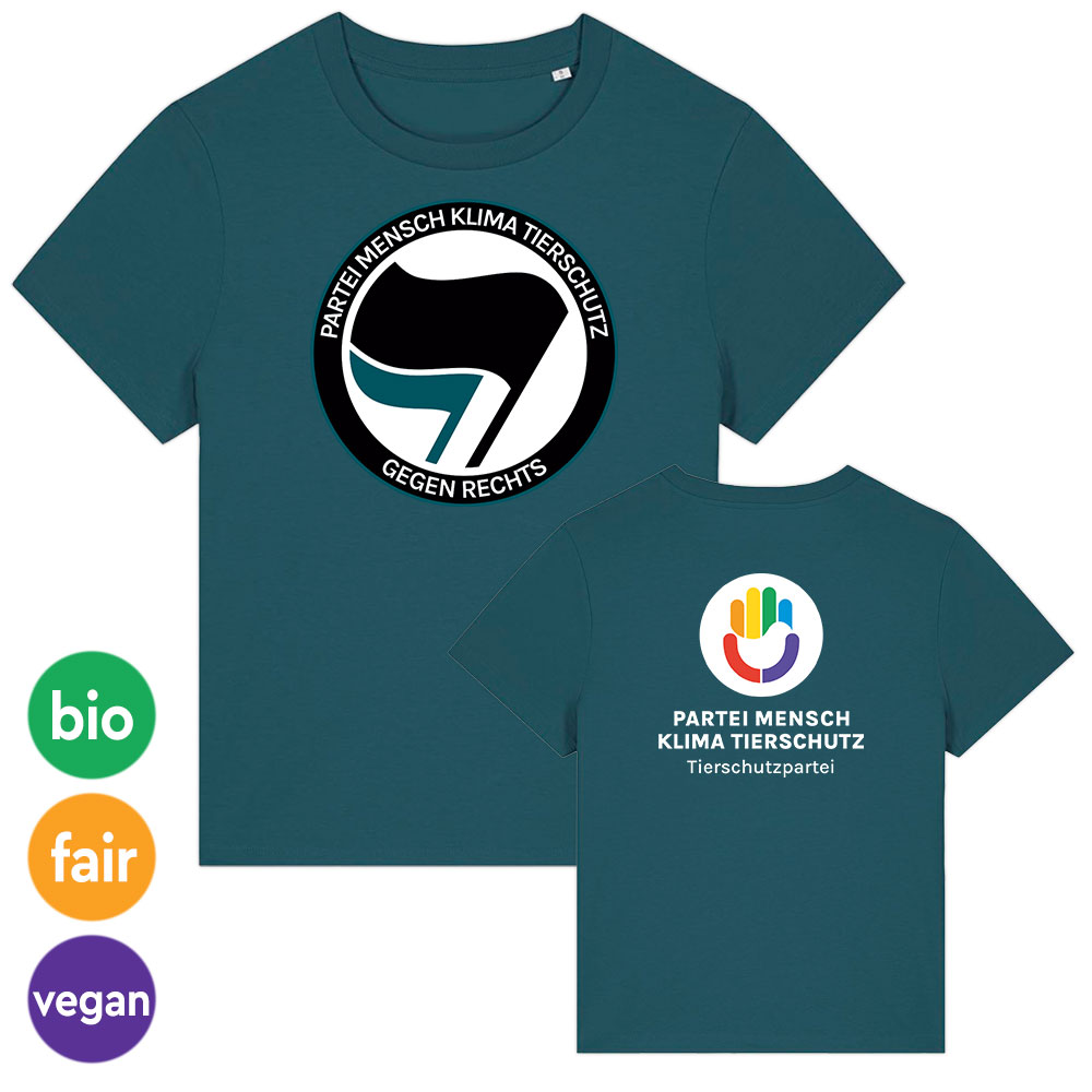 T-Shirt »Antifa« femininer Schnitt XS petrol