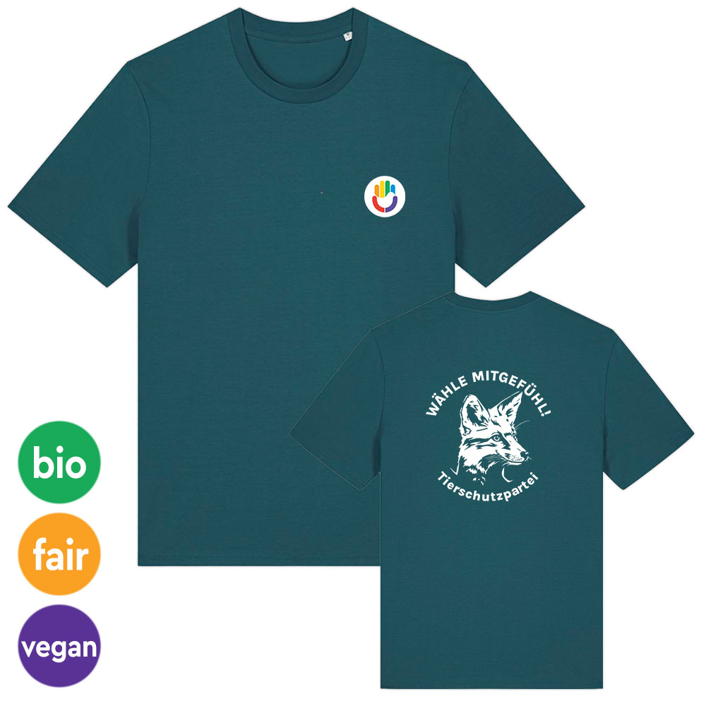 T-Shirt »Signet + Fuchs« XS petrol farbig