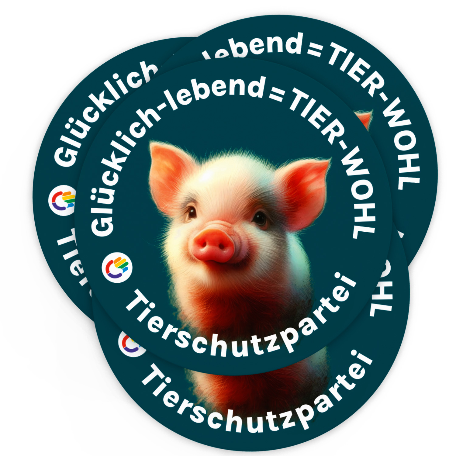 Aufkleber »Glücklich lebend« (Ø 9,5 cm)