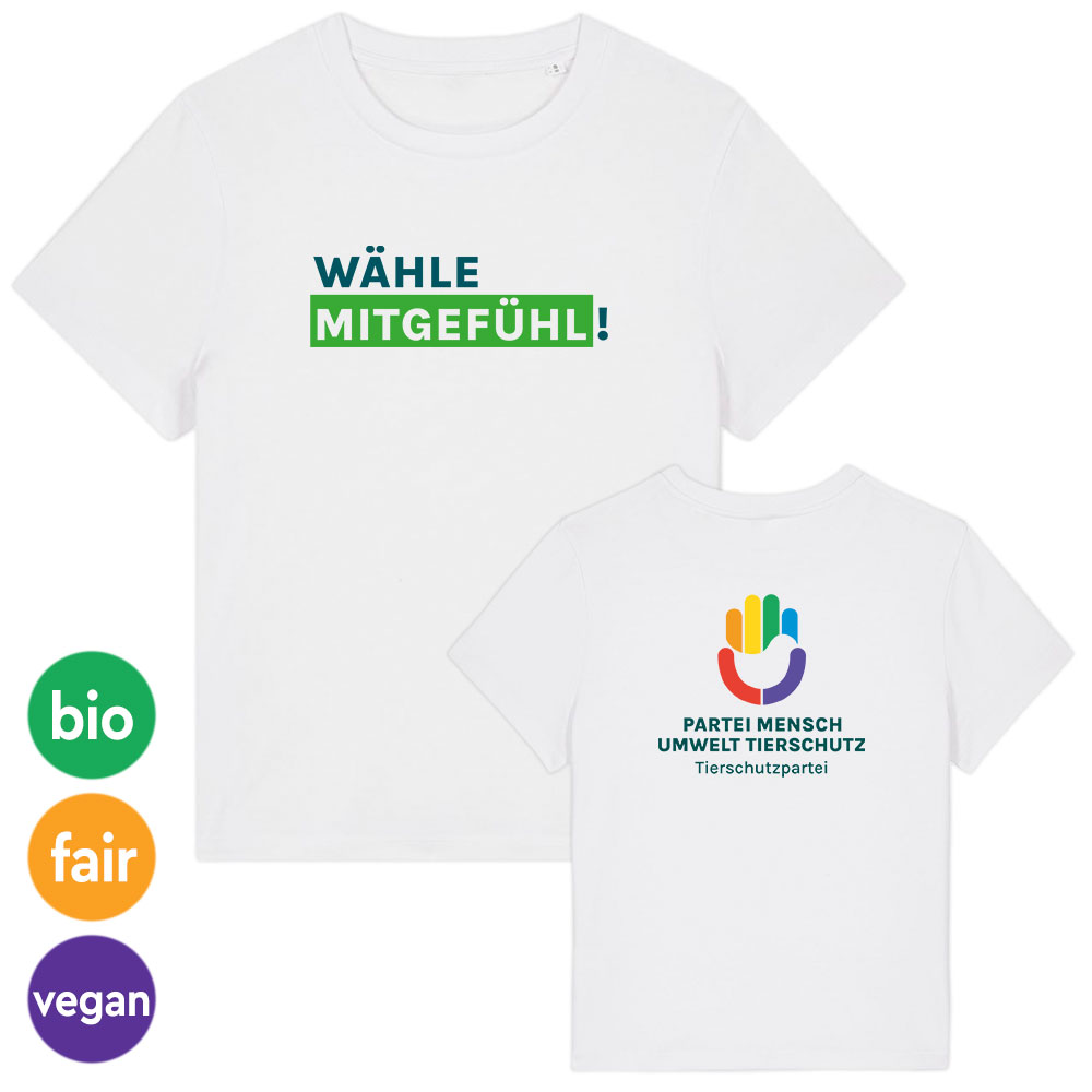 T-Shirt »Wähle Mitgefühl + Logo« femininer Schnitt XS weiß