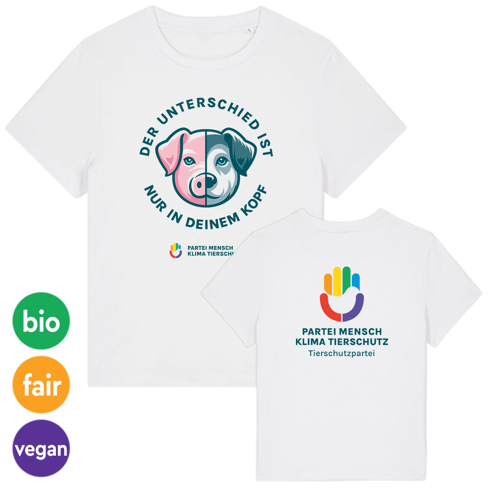 T-Shirt »Kein Unterschied« femininer Schnitt M weiß (altes Logo)