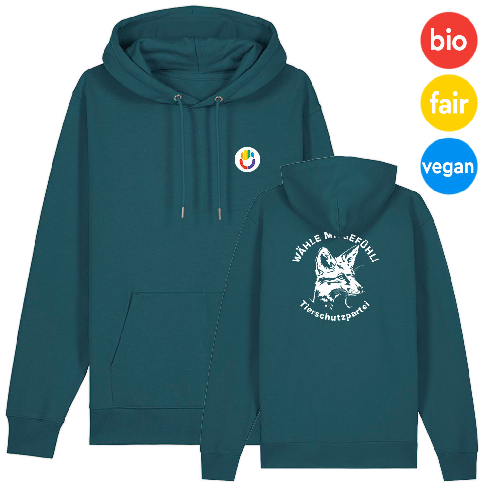 Hoodie »Signet + Fuchs« XS petrol farbig