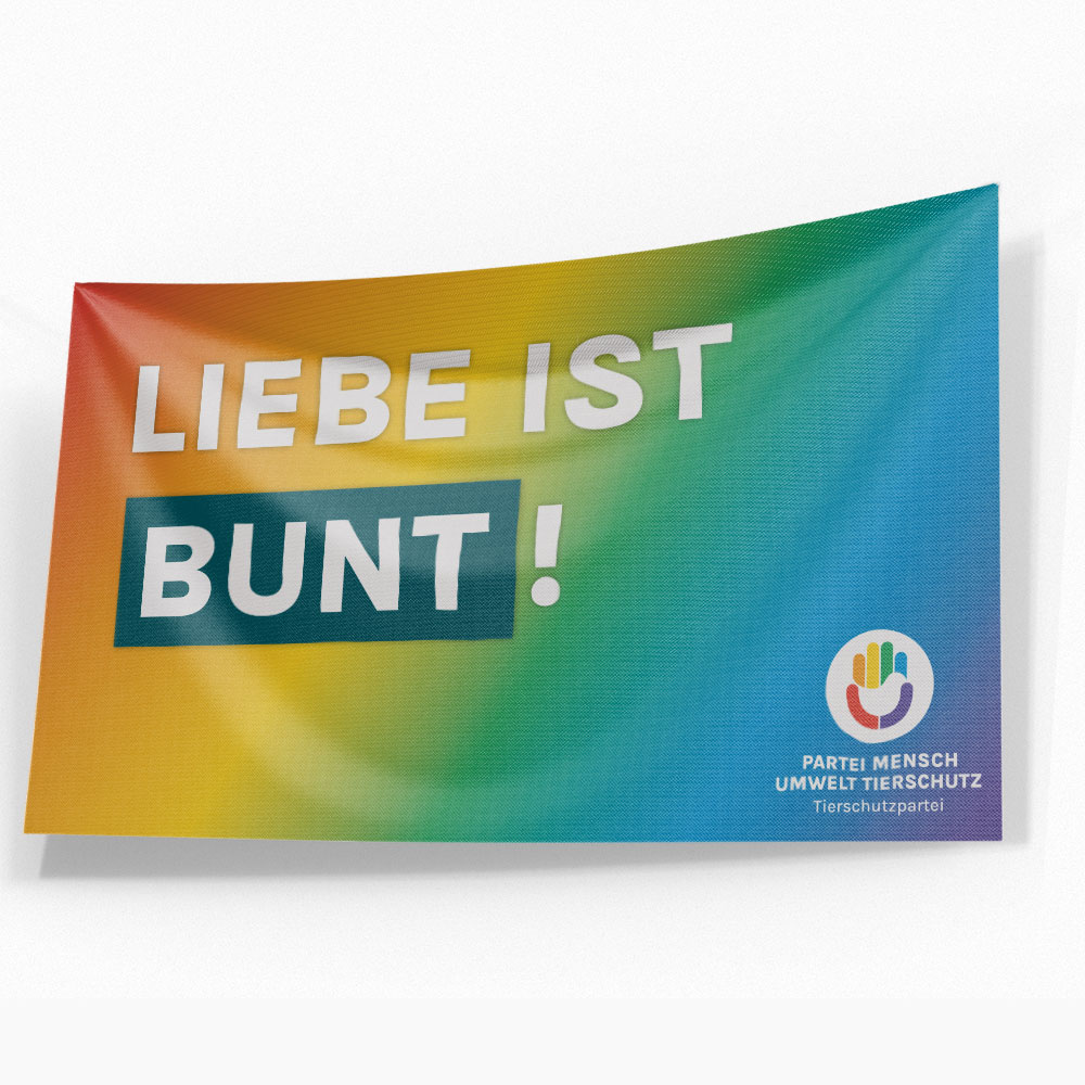 Fahne »Liebe ist bunt« 150x90cm