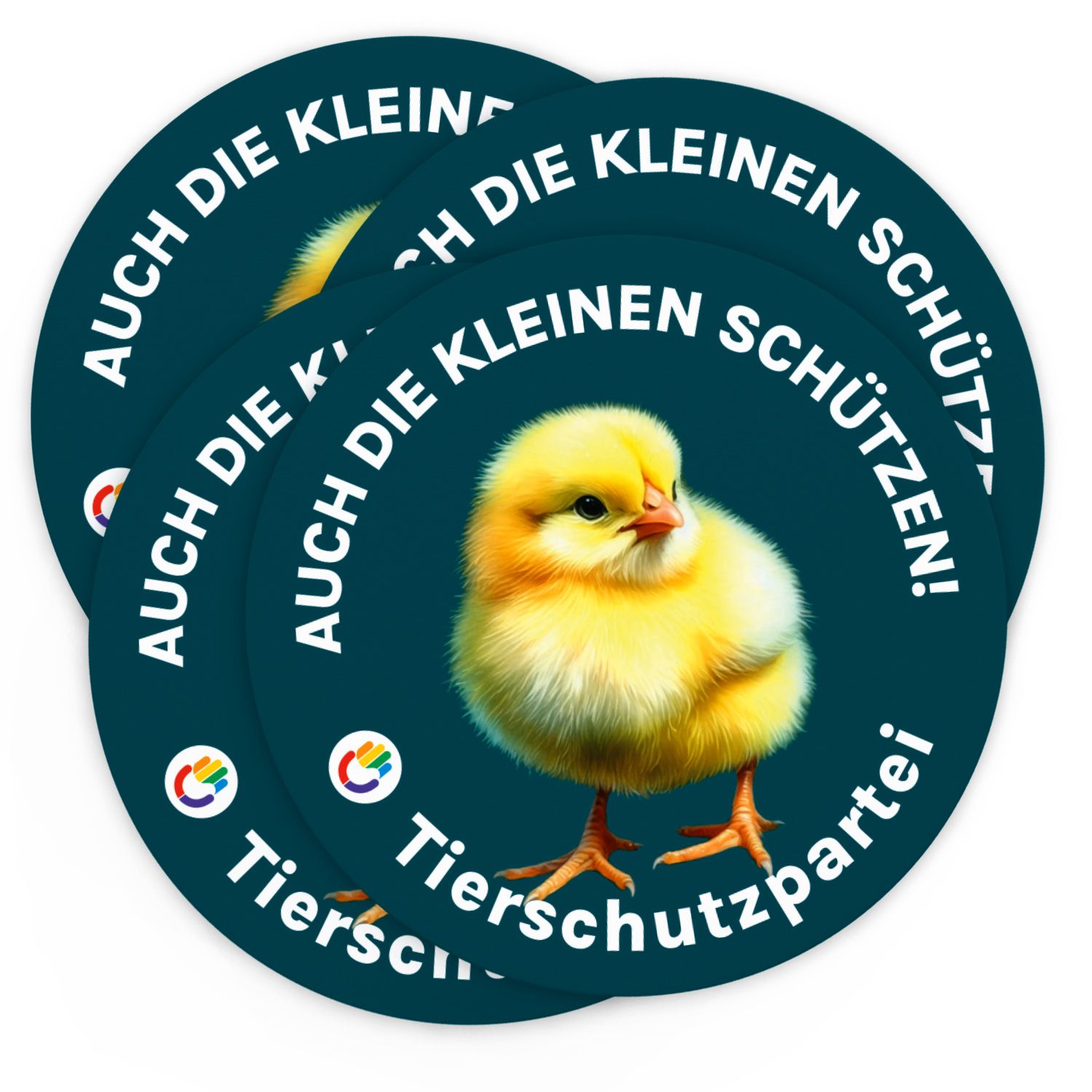 Aufkleber »Auch die Kleinen schützen« (Ø 9,5 cm)