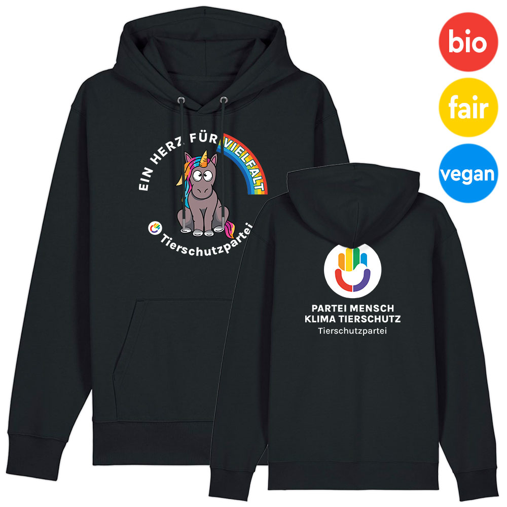 Hoodie »Einhorn Vielfalt« XS schwarz