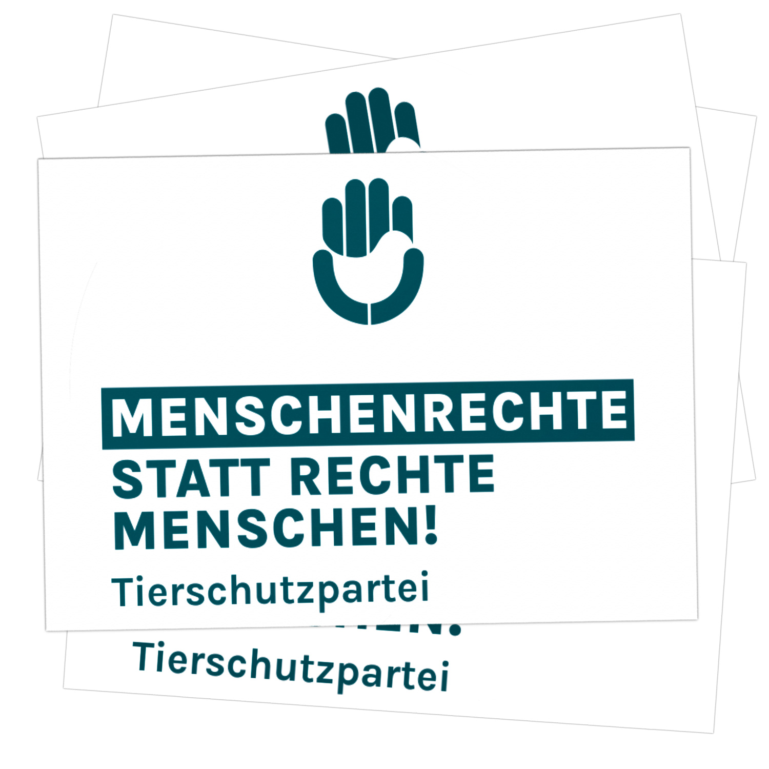 Aufkleber »Menschenrechte« (DIN A7) petrol