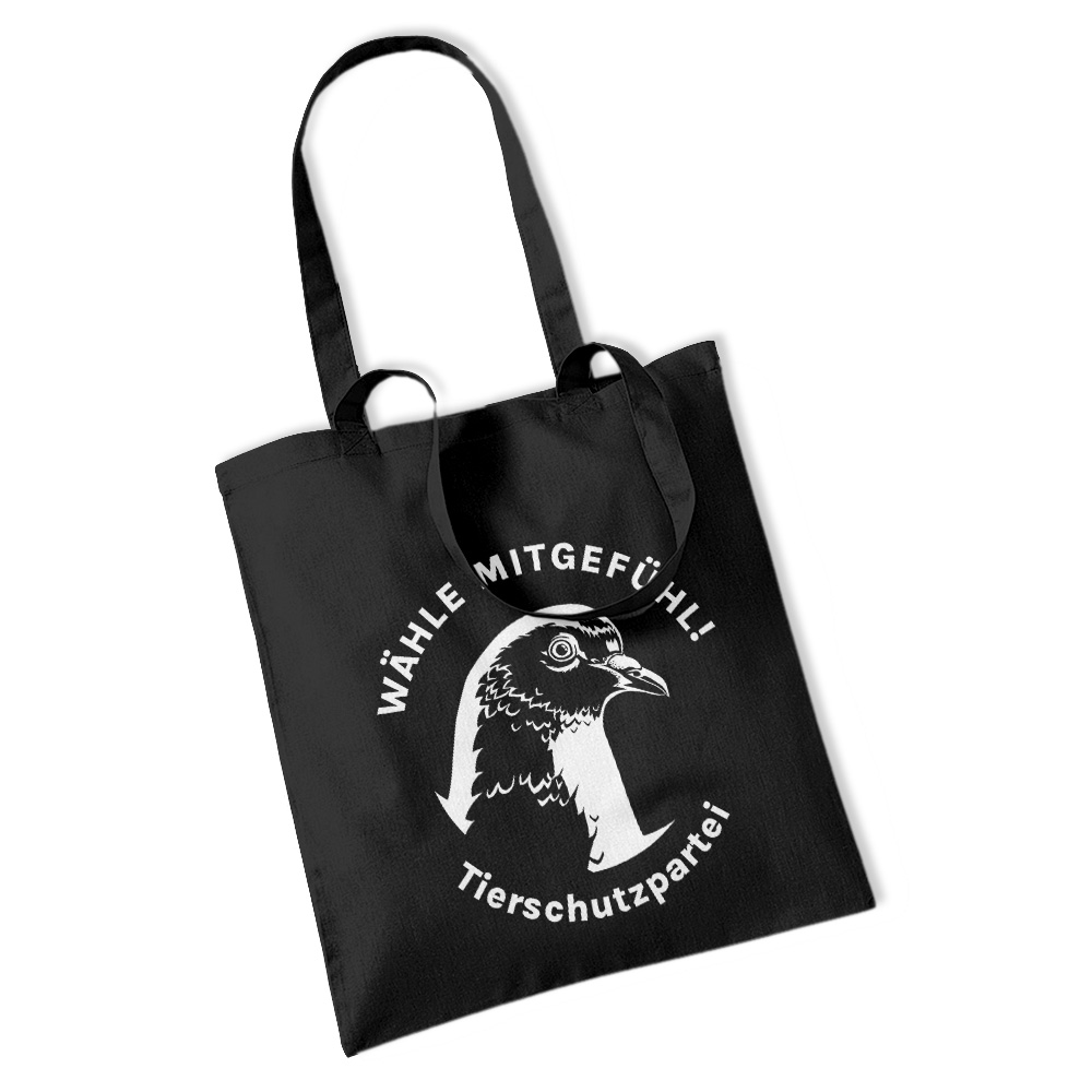 Einkaufstasche / "Jute"-Beutel »Taube« black