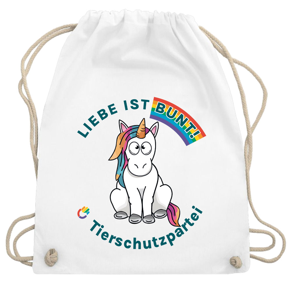 Turnbeutel / Stoff-Rucksack »Einhorn Liebe«