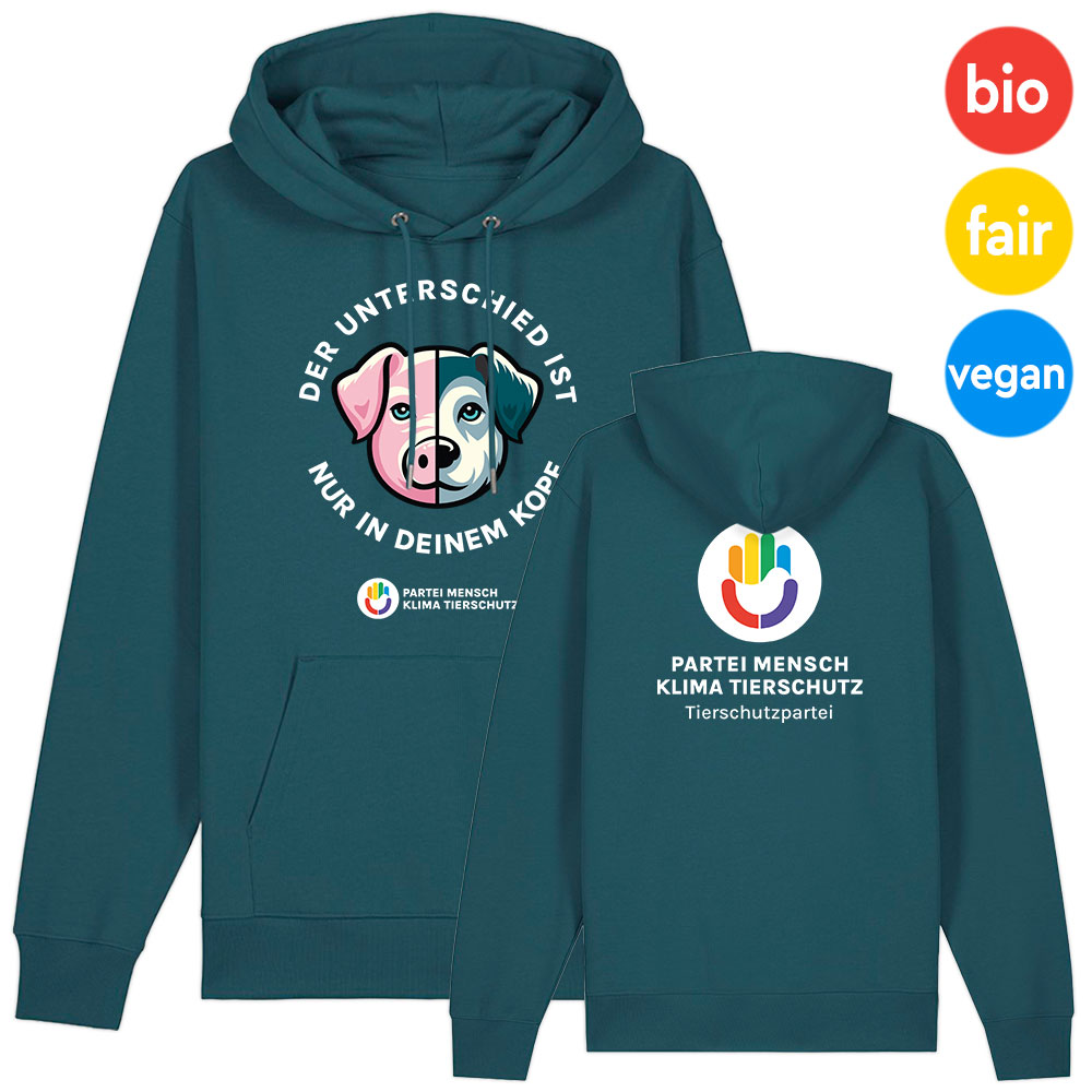 Hoodie »Kein Unterschied« XS petrol