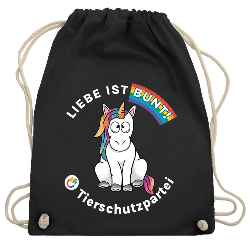 Turnbeutel / Stoff-Rucksack »Einhorn Liebe«